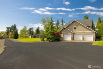 3 Car Garage on the side of home