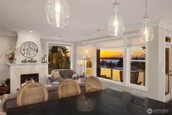 Views can be enjoyed from the kitchen and dining room as well