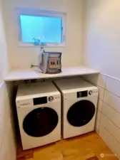 Full size washer and dryer.