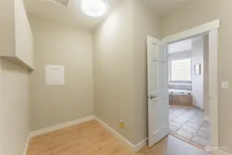 The primary walk-in closet is almost the size of a tiny home…