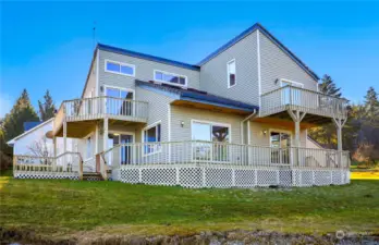 The view of the house from the water