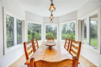 Sunny dining room.