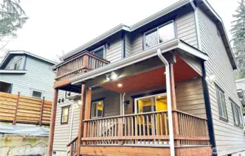 Decks Facing Rear of Property, Lower Deck off of the Main Living area, Private Sitting Deck off The Master Suite