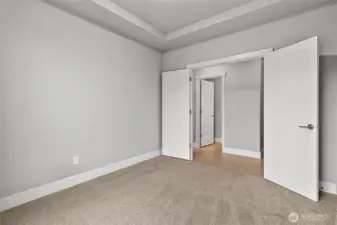 Tucked away office  on the main floor with French doors.