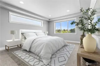 Lg Primary bedroom with  lg windows & relaxing