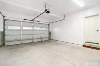 Clean & painted 2 car garage!