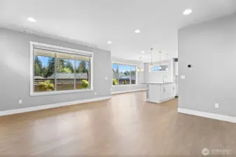 Open-concept layout with thoughtful