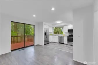 Kitchen eating area and slider