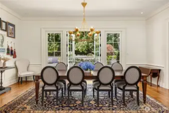 Down the hall from the office is the dining room.