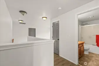 View Into The Upstairs Bathroom.