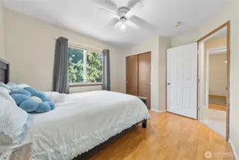 Guest bedroom #2. Ceiling fan helps keep you cool and double door closet provides plenty of storage space.