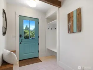 Inviting and functional entry.