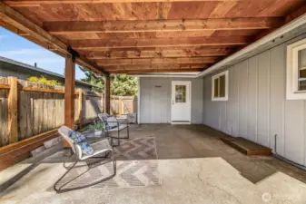 Outdoor living with a covered patio space.