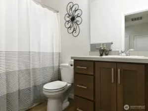 2nd bathroom has tub/shower. Granite countertops.