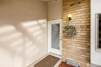 Covered front entrance.