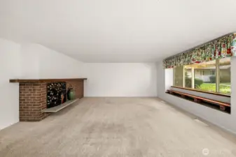 Living room with fireplace.