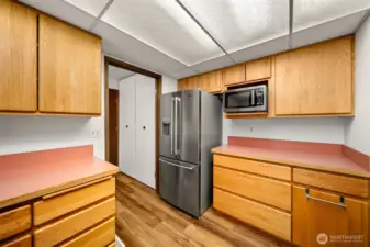 Kitchen appliances are included with the sale. Oven, dishwasher, microwave, and refrigerator.