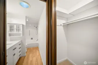Private primary bathroom & closet.