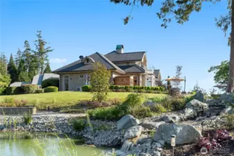 Stone paths winding through lush landscaping    Stone paths winding through lush landscaping    Stone paths winding through lush landscaping