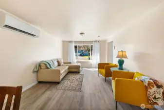 Open living and dining area great natural light.