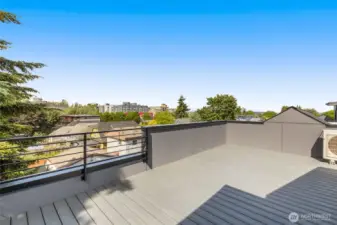 Massive rooftop deck offering expansive views—the ultimate spot for summer hosting and outdoor lounging.