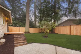 Fully Fenced Back Yard with Patio and Deck!