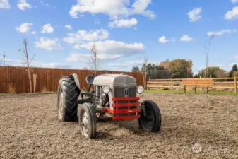 Antique tractor to play on!