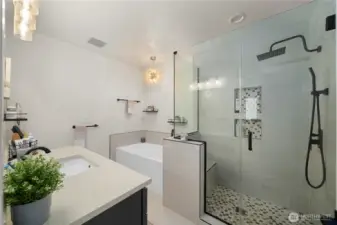 Primary 5 piece bathroom - created with high end finishes.