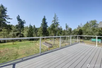 Trex deck facing back yard