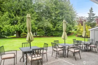 Clubhouse patio area for eating or chatting