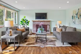 You can create a classic inglenook and still have room for occasional chairs and display cases!