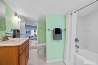 The upstairs bath.