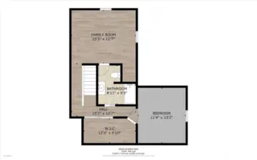 Attic floor plan. Please note that the ceiling height here is around 6'0".