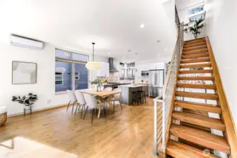 Lovely modern stairs to the bedrooms.