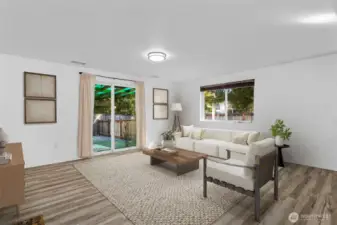 Access the covered patio, right off the living room *Virtually Staged*