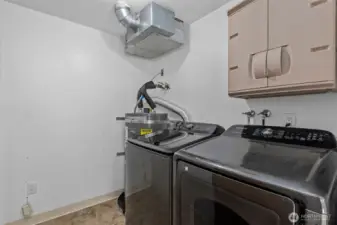Laundry is conveniently tucked away
