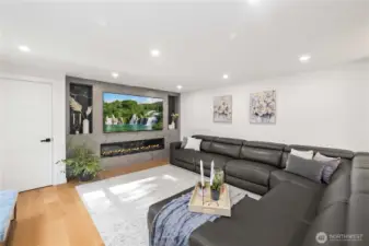 Living Room With Electric Fireplace