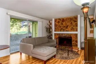 Living Room w Wood Burning Fireplace