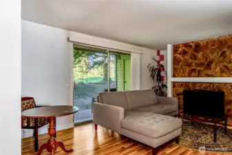 Living Room w Wood Burning Fireplace