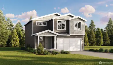 Image is a rendering. Photographs are for illustrative purposes only. Features, finishes, interior/exterior colors, landscaping and floorplan shown may vary from actual homes built.