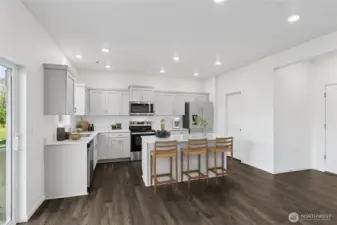 Spacious walk-in pantry.  Refrigerator not included.  Virtually staged.