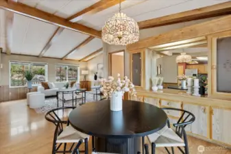 Built in cabinets in the dining room