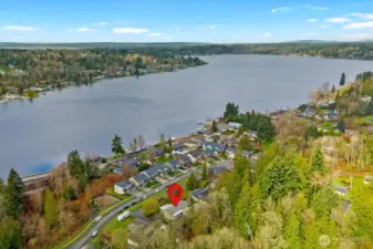 So close to the lake you can catch a view from parts of the property.