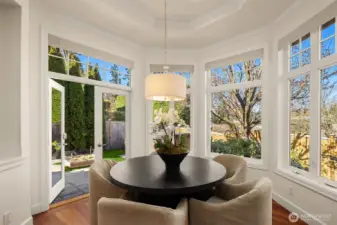 A sun-drenched breakfast nook right off the kitchen.