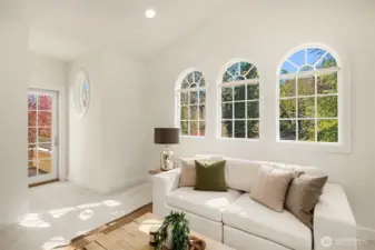 Third upstairs bedroom accompanied with a cute deck!