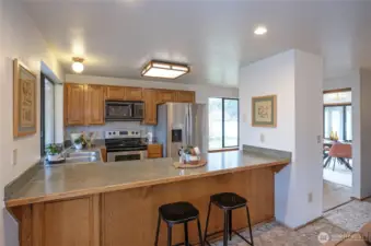 Kitchen with stainless steel appliances