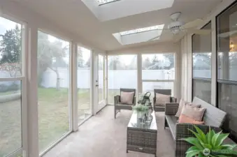 Beautiful sunroom for warmth and plants and access to backyard