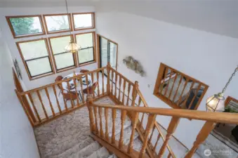 View from the top floor to living room