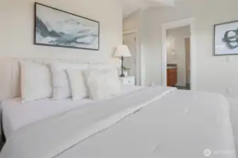 Primary suite looking to private bath.