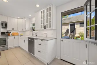 Charming dutch door to the back is right off the kitchen.